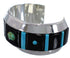 Turquoise Sterling Silver And Jet Jewelry Cuff Bracelet PX27966