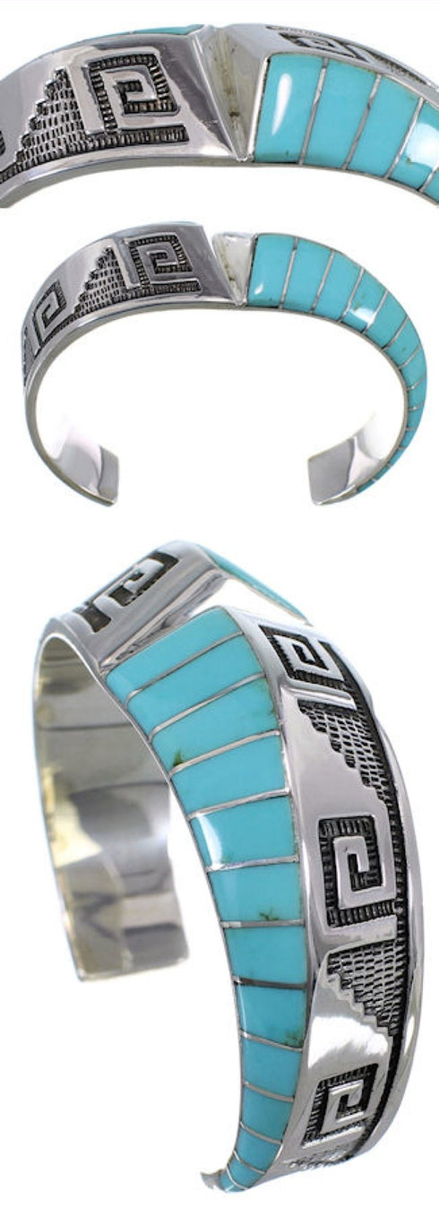 Turquoise Sterling Silver Jewelry Cuff Bracelet PX27800