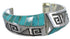 Silver Southwestern Turquoise Inlay Jewelry Cuff Bracelet PX27803