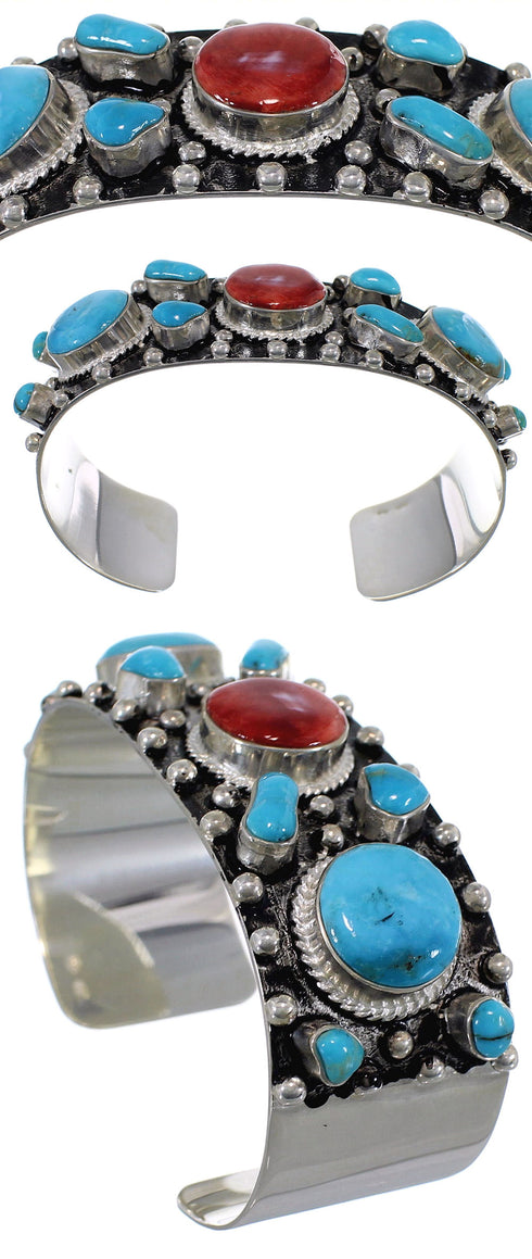 Red Oyster Shell Turquoise Cuff Bracelet Jewelry GS57683
