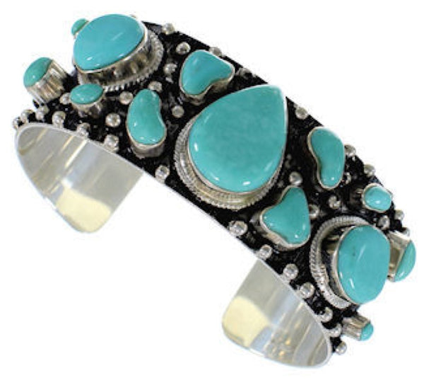 Southwest Sterling Silver Turquoise Cuff Bracelet GS57686