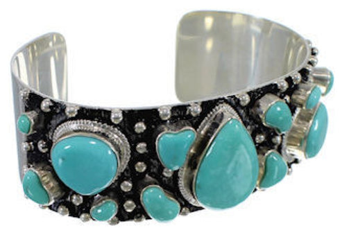 Southwest Sterling Silver Turquoise Cuff Bracelet GS57686