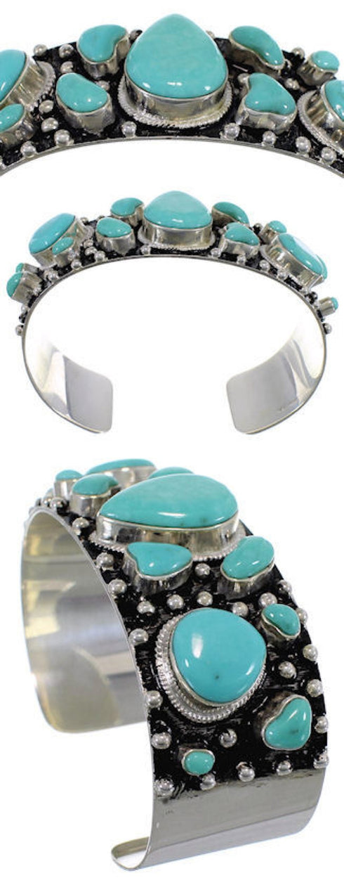 Southwest Sterling Silver Turquoise Cuff Bracelet GS57686