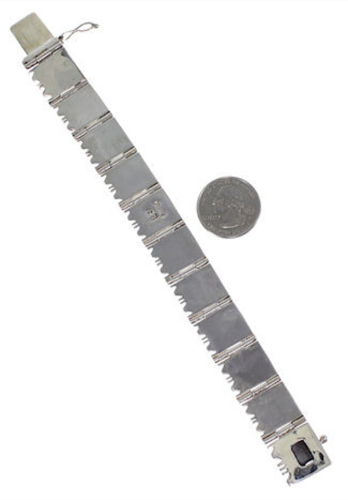 Southwest Multicolor Jewelry Sterling Silver Link Bracelet BW71217