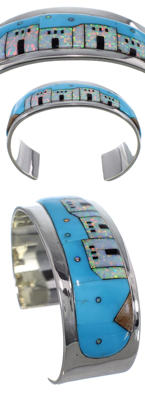 Turquoise Multicolor Native American Design Cuff Bracelet EX27875