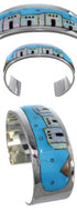 Turquoise Multicolor Native American Design Cuff Bracelet EX27875