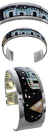 Black Jade Multicolor Native American Design Cuff Bracelet EX27895