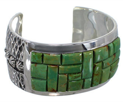 Southwestern Turquoise Jewelry Sterling Silver Cuff Bracelet MX27120