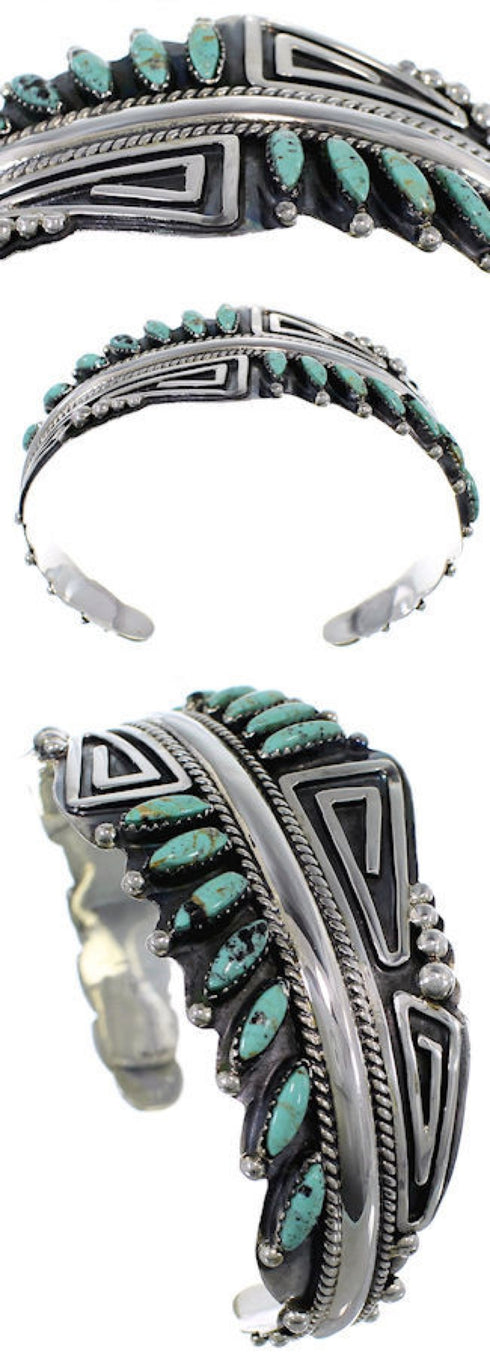 Southwest Jewelry Turquoise Sterling Silver Cuff Bracelet FX28093