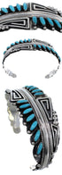 Southwestern Turquoise Overlay Sterling Silver Cuff Bracelet EX27461