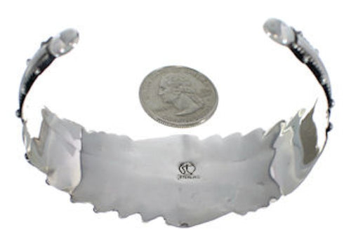 Southwestern Turquoise Overlay Sterling Silver Cuff Bracelet EX27461