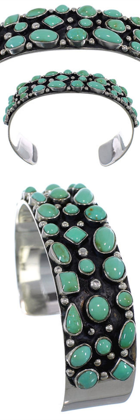 Southwest Sterling Silver Turquoise Cuff Bracelet Jewelry VX37752