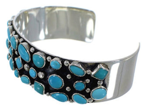 Southwest Sterling Silver Turquoise Cuff Jewelry Bracelet VX37762