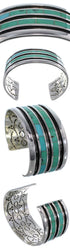 Authentic Sterling Silver Turquoise Cuff Jewelry Bracelet VX37655