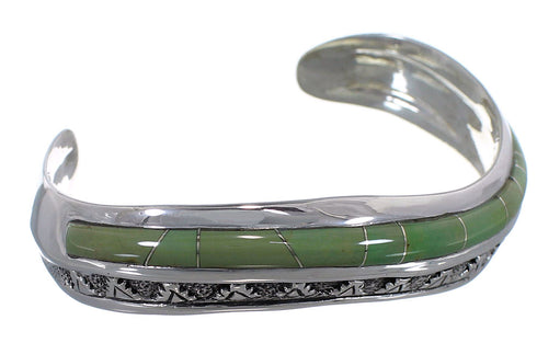 Southwestern Sterling Silver And Turquoise Cuff Bracelet TX39376
