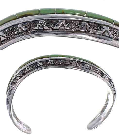 Southwestern Sterling Silver And Turquoise Cuff Bracelet TX39376