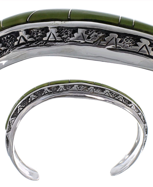 Southwestern Authentic Sterling Silver Turquoise Cuff Bracelet TX39388
