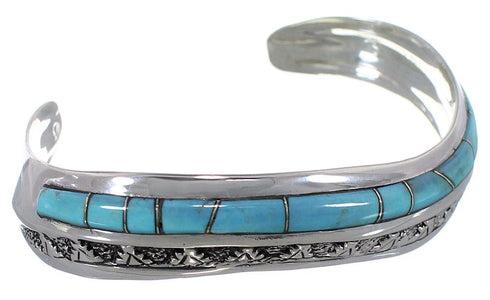 Genuine Sterling Silver Southwestern Turquoise Cuff Bracelet TX39399
