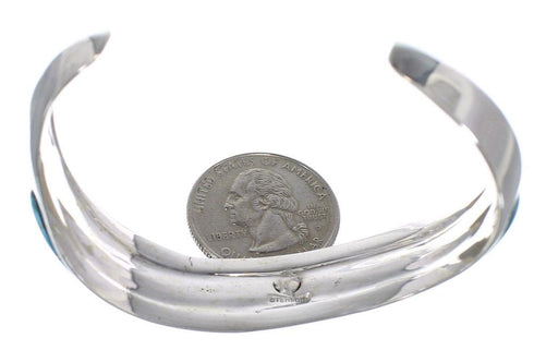 Genuine Sterling Silver Southwestern Turquoise Cuff Bracelet TX39399