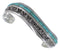 Southwestern Sterling Silver Turquoise Inlay Cuff Bracelet TX39402