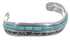 Southwestern Sterling Silver Turquoise Inlay Cuff Bracelet TX39402