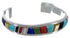 Multicolor Inlay Sterling Silver Cuff Bracelet TX39471