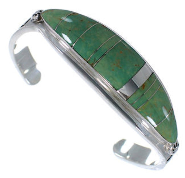 Sterling Silver Turquoise Water Wave Jewelry Bracelet VX37541