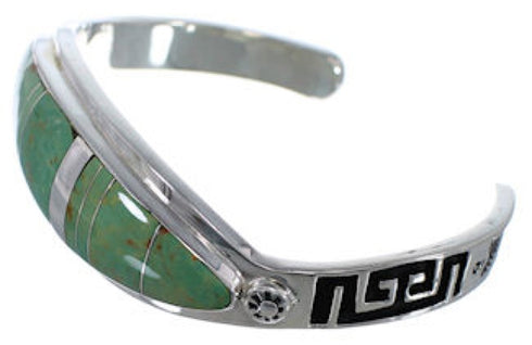 Sterling Silver Turquoise Water Wave Jewelry Bracelet VX37541