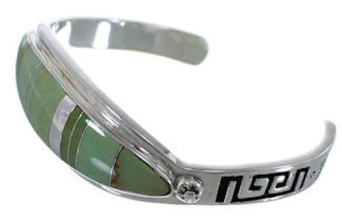 Water Wave Genuine Sterling Silver Turquoise Bracelet VX37551