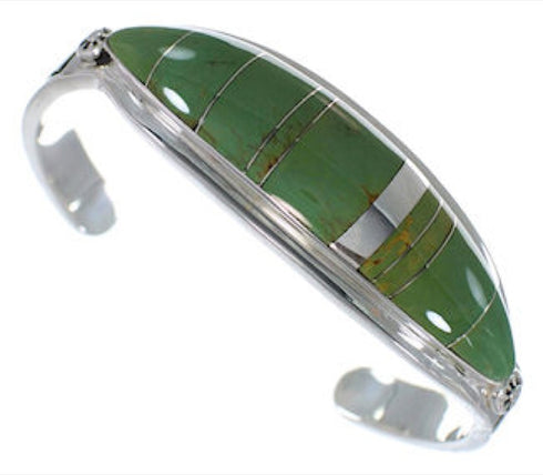 Sterling Silver Water Wave Turquoise Jewelry Bracelet VX37555