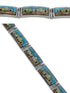 Silver Multicolor Native American Village Design Link Bracelet GS62409