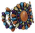 Southwest Multicolor And Sterling Silver Cuff Bracelet IS60972