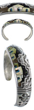 Multicolor Native American Design Silver Cuff Bracelet EX27900