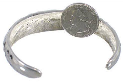 Multicolor Native American Design Silver Cuff Bracelet EX27900