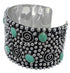 Turquoise Sterling Silver Southwest Water Wave Cuff Bracelet FX27208