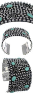 Turquoise Jewelry Sterling Silver Southwest Cuff Bracelet FX27237