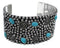 Turquoise Genuine Sterling Silver Southwest Well-Built Cuff Bracelet FX27240