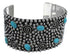 Turquoise Genuine Sterling Silver Southwest Well-Built Cuff Bracelet FX27240