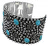 Turquoise Genuine Sterling Silver Southwest Well-Built Cuff Bracelet FX27240
