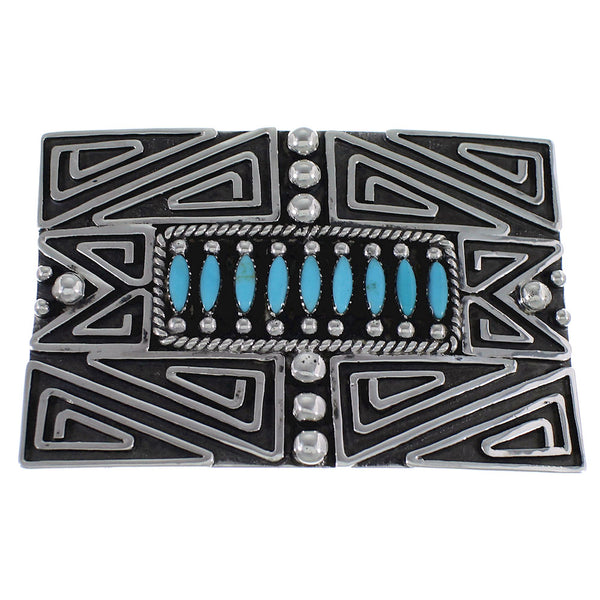 Turquoise Southwestern Silver Belt Buckle PX29143