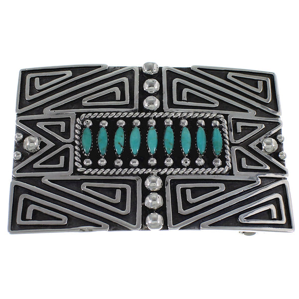 Turquoise Southwestern Silver Belt Buckle PX29150