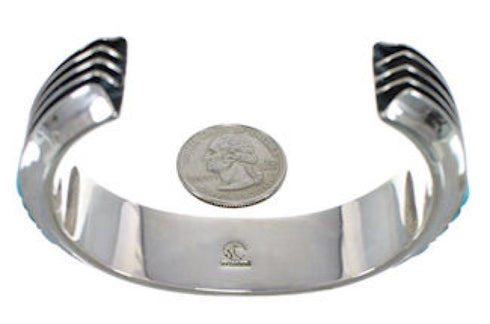 Sterling Silver Southwest Turquoise Inlay Cuff Bracelet EX27427
