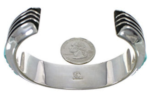 Turquoise Southwest Sterling Silver Cuff Bracelet Jewelry EX27429
