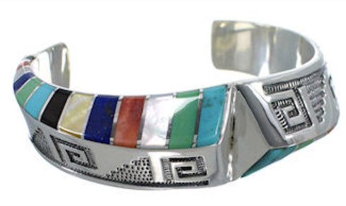 Sterling Silver Multicolor Jewelry Cuff Bracelet PX27749