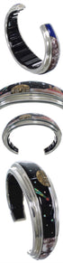 Native American Mesa Design Multicolor Silver Bracelet IS63270