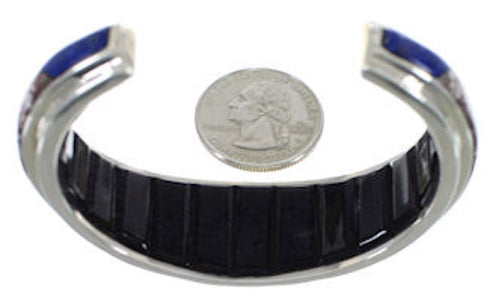 Native American Mesa Design Multicolor Silver Bracelet IS63270