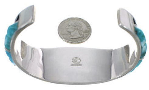 Turquoise Water Wave Southwest Jewelry Silver Cuff Bracelet MX27253