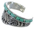Turquoise Water Wave Jewelry Sterling Silver Cuff Bracelet MX27264