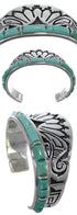 Turquoise Water Wave Jewelry Sterling Silver Cuff Bracelet MX27264