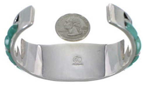 Turquoise Water Wave Jewelry Sterling Silver Cuff Bracelet MX27264